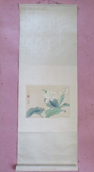 Sakai Hoitsu, Japanese Scroll, Iris Flowers woodblock