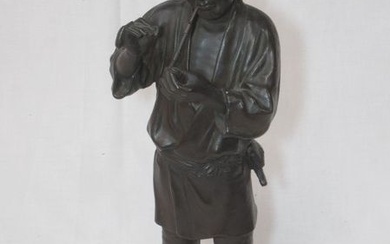 Sculpture en bronze, figurant un personnage... - Lot 908 - Enchères Maisons-Laffitte