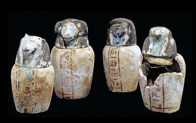 Rare Set Egyptian 26th Dynasty Canopic Jars - Art Loss