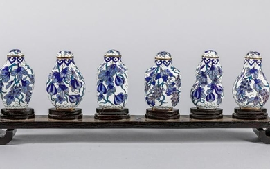 Set Of Chinese Export Cloisonne Snuff Bottles