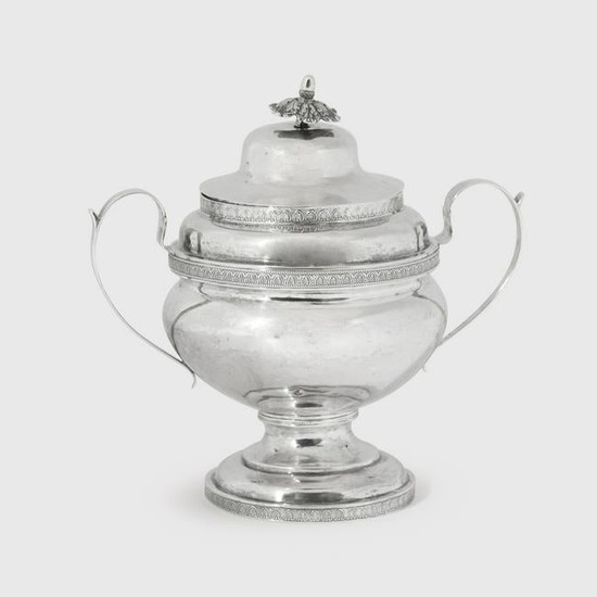 Silver covered sugar bowl, Jean Dumoutet (Philadelphia
