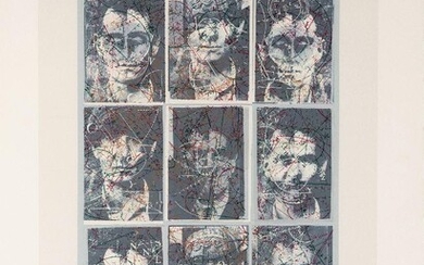 Sir Eduardo Paolozzi CBE RA, Scottish 1924-2005- A logical picture of facts, nine headshots,1995; ten colour screenprint on Velin Arches signed and dated in pencil and numbered GSL II Sheet 75.5 x 55.5 cm (framed) (ARR)