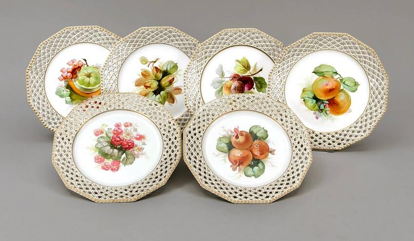 Six fruit plates, Nymphenburg