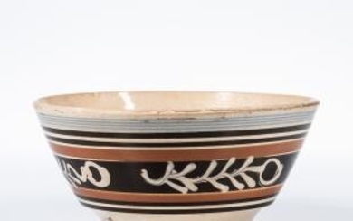 Slip Branch-decorated Pearlware Bowl