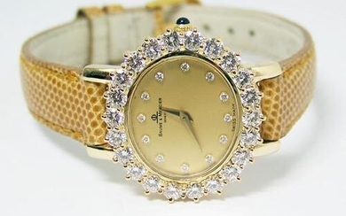 Solid 18k BAUME & MERCIER Ladies Watch with 2.5 ct Diamonds FVS1 18235 EXLNT