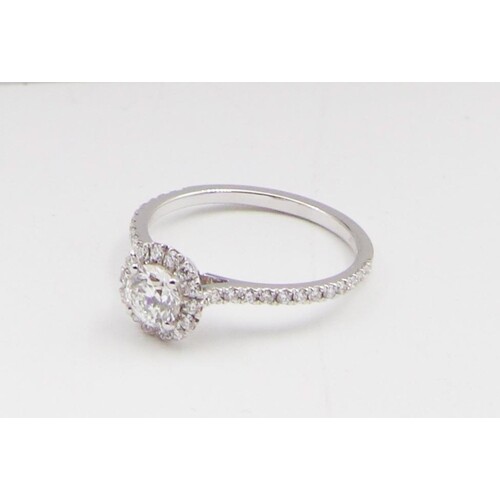 Solitaire Diamond Ring Tiffany Style Setting 18 Carat White ...