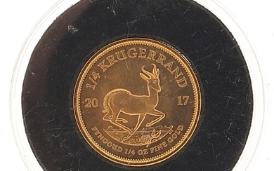 South African 2017 1/4 krugerrand with capsule - this lot is...