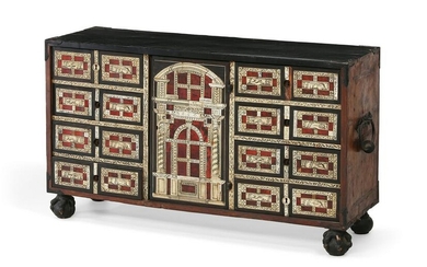 Spanish Baroque walnut table cabinet