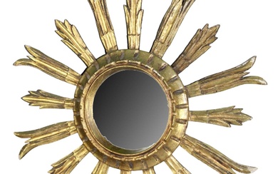 Spanish gilt wood sunburst mirror