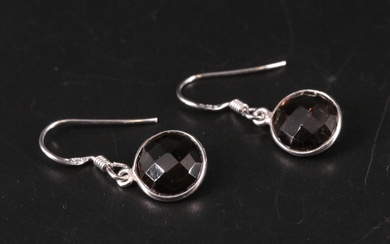 Sterling and Smoky Quartz Drop Earrings