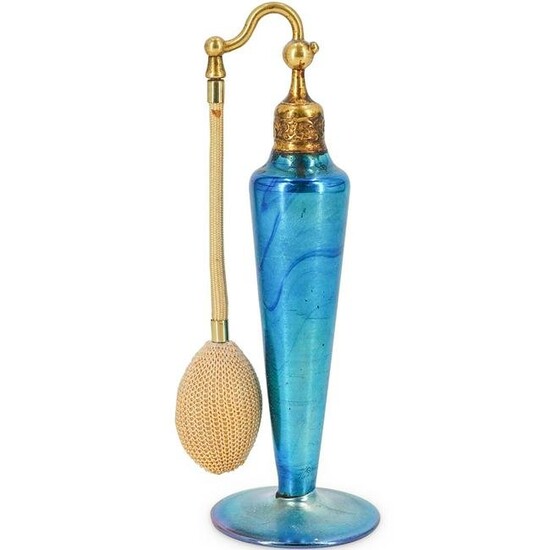 Steuben De Vilbiss Blue Aurene Perfume Bottle With