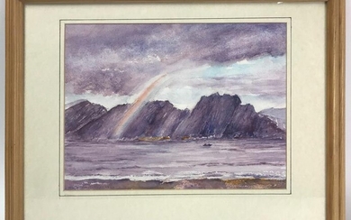 Stoddard Signed, Ocean Cliff, Watercolor