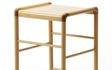 Stool in solid wood with plywood seatinspired by the
