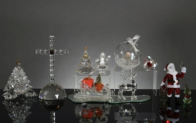 Swarovski, 10 Boxed Crystal Christmas Items