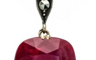 Synth. ruby pendant c. 1920 GG