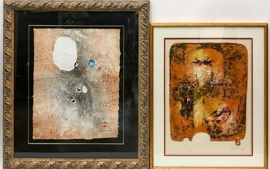 TWO HOI LEBADANG HAND EMBOSSED LITHOGRAPHS