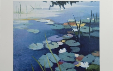 Tadashi Asoma, Water Lilies, Poster on board