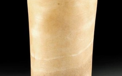 Tall Egyptian Late Dynastic Alabaster Jar