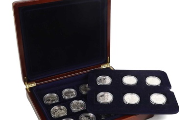 The History of The Royal Navy Collection, containing 18x silver...