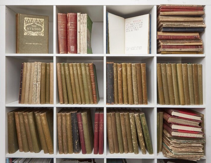 The Studio, An Illustrated Magazine of Fine and Applied Art, Large quantity (80+) of mostly bound volumes and Yearbooks, predominately in green cloth bindings, with some half leather, and some individual monthly volumes Bound volumes include...
