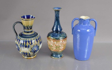 Three Doulton Lambeth / Royal Doulton art pottery items