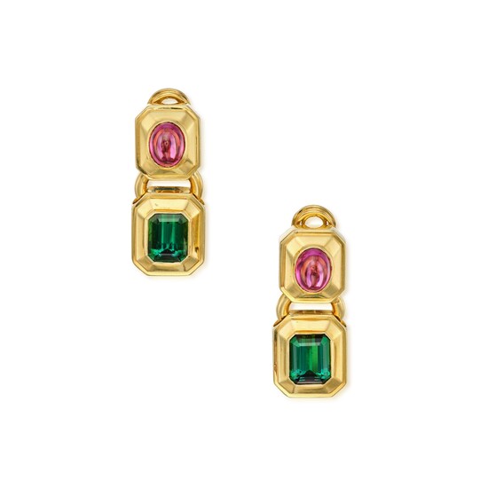 Tiffany & Co. Pair of Gold and Tourmaline Earclips