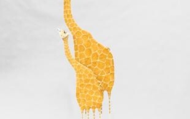 Todd Warner (American, b. 1945) Ceramic Giraffe Mother and Calf