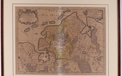 Topographie, Allemagne du Nord. "East Frisian, ou Le Comté D'Embden", par Nicolas Sanson, 1692. Gravure...