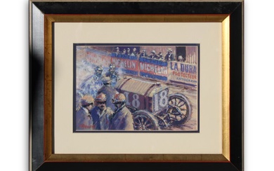 'Tracy's Locomobile' 1905 Gordon Bennett Painting by Peter Hearsey