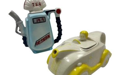 Two Motoring Tea Pots Offered without reserve