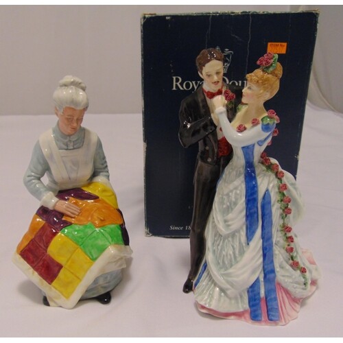 Two Royal Doulton figurines Anniversary HN3625 and Eventide ...