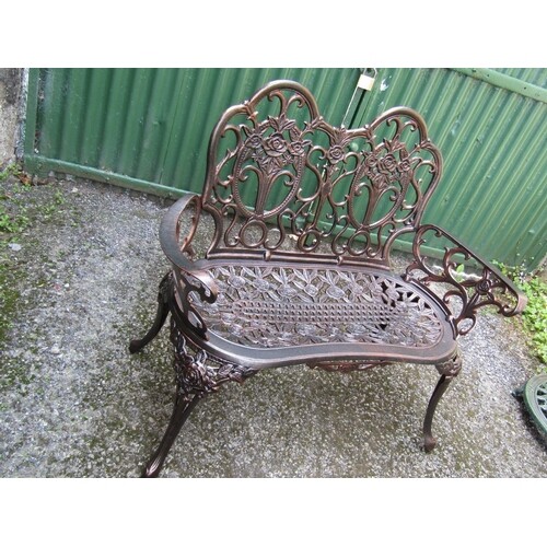 Two Seater Garden Bench Cast Metal