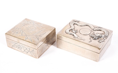 Two early 20th century Chinese export silver cigarette boxes