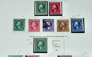U.S. Postage Stamp Collection, 1914 to 1915, Mint and Used