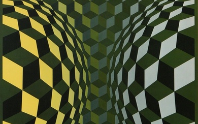 Vasarely, Victor (1906-1997) "Nobel 5", sérigraphie couleur, PM 56x51,5cm (m.R. 79,5x74cm)