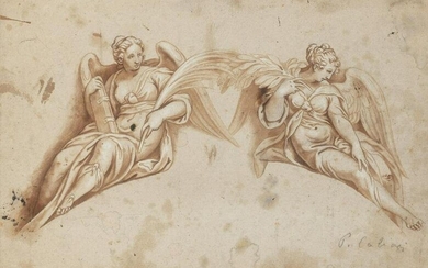Venetian School 16th/17th Century Winged Female Figures