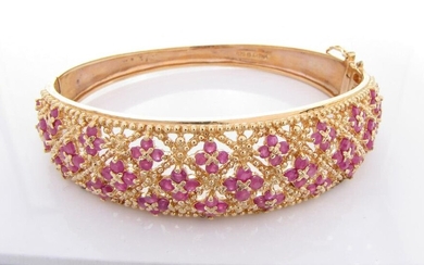 Vermeil Pink Sapphire Bangle Bracelet