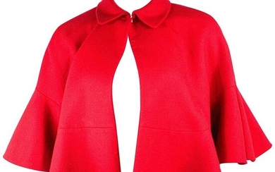 Vintage Christian Dior Red Wool Cape Poncho Size 8