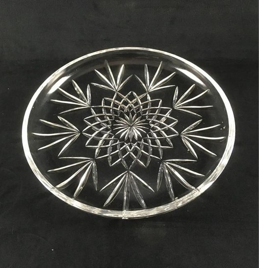 Vintage Clear Cut Crystal Serving Platter