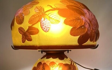 Vintage GALLE Reproduction Art Glass Lamp. Dome shade.