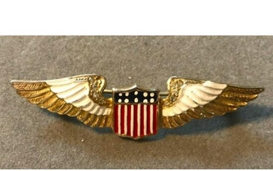 Vintage Patriotic Wings Brooch Pin