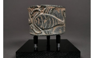 WESTERN ASIATIC STONE BOWL WITH SCORPIONS
