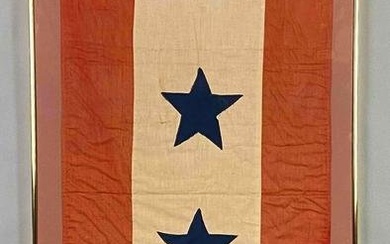 WWII Embroidered Two Star Blue Star Military Flag