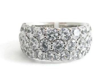 Wide CZ Cubic Zirconia Wedding Band Ring Sterling Silver 4.00 CTW, 9.90 Grams