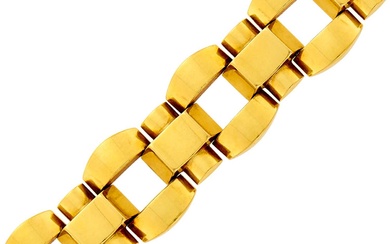 Wide Gold Link Bracelet, France