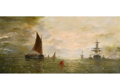 William Adolphus Knell (1801-1875) British. A Shipping Scene...