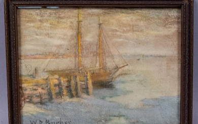 William Partridge Burpee Seascape Pastel Painting