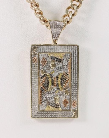 YELLOW GOLD KING OF DIAMONDS PENDANT NECKLACE