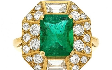 Zambian Emerald, Diamond, Gold Ring Stones: Octagonal