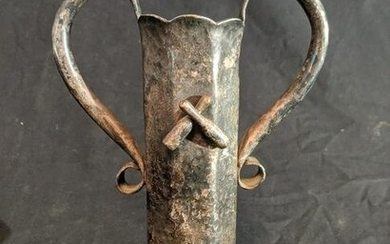 c1910 Crude Hammered Bowling Trophy Cup